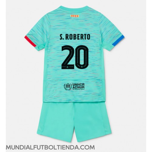 Camiseta Barcelona Sergi Roberto #20 Tercera Equipación Replica 2023-24 para niños mangas cortas (+ Pantalones cortos)